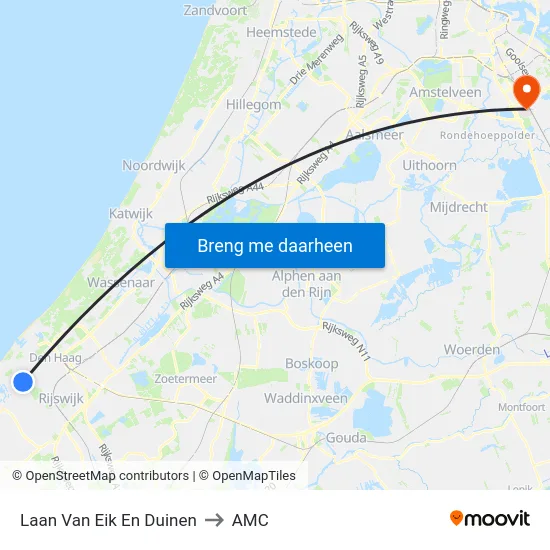 Laan Van Eik En Duinen to AMC map