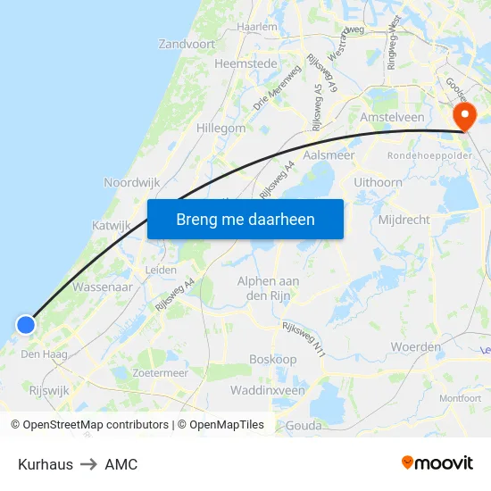 Kurhaus to AMC map