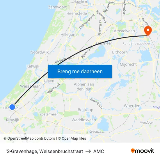'S-Gravenhage, Weissenbruchstraat to AMC map