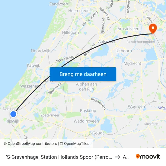 'S-Gravenhage, Station Hollands Spoor (Perron C) to AMC map