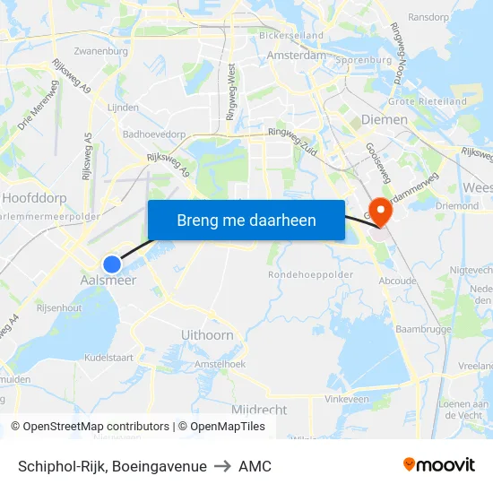 Schiphol-Rijk, Boeingavenue to AMC map