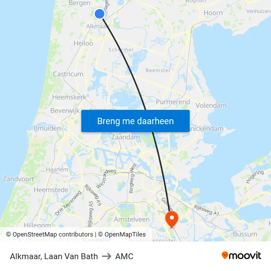 Alkmaar, Laan Van Bath to AMC map