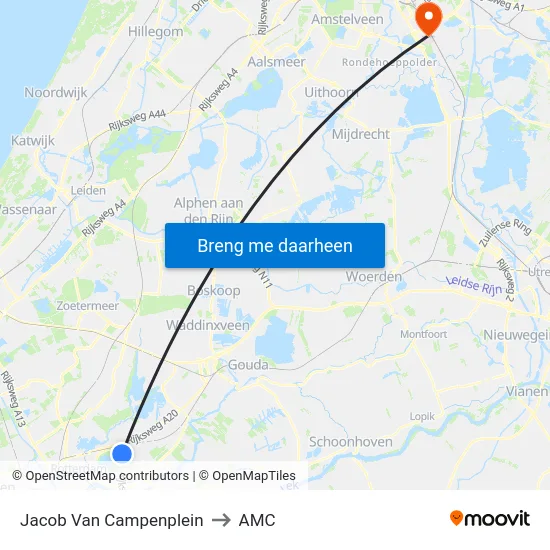 Jacob Van Campenplein to AMC map