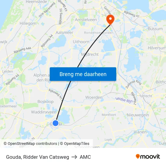 Gouda, Ridder Van Catsweg to AMC map