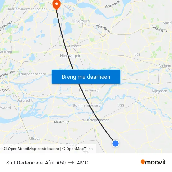 Sint Oedenrode, Afrit A50 to AMC map