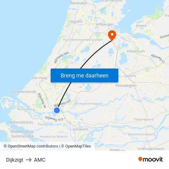 Dijkzigt to AMC map