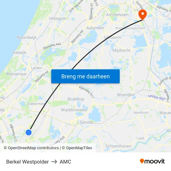 Berkel Westpolder to AMC map