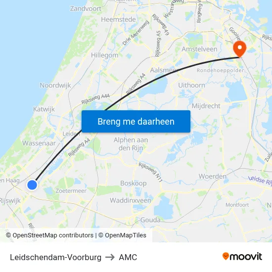 Leidschendam-Voorburg to AMC map