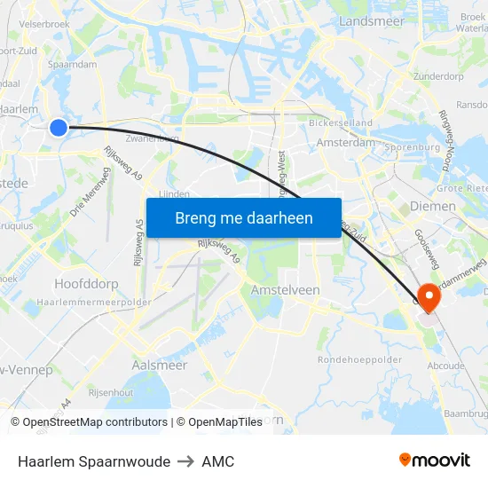 Haarlem Spaarnwoude to AMC map