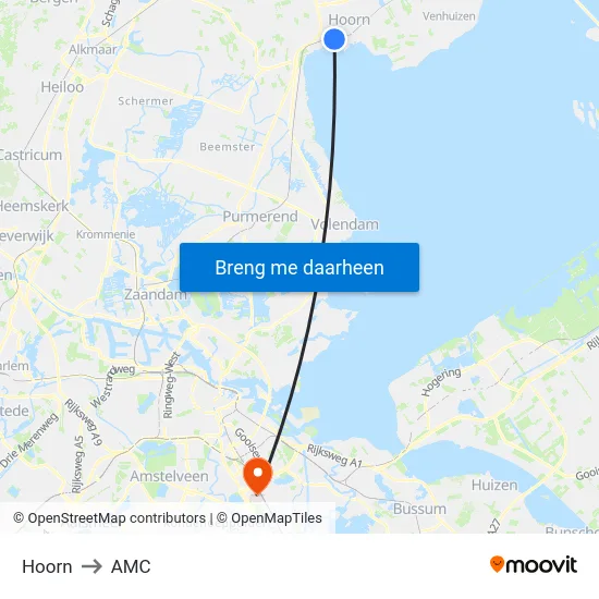 Hoorn to AMC map