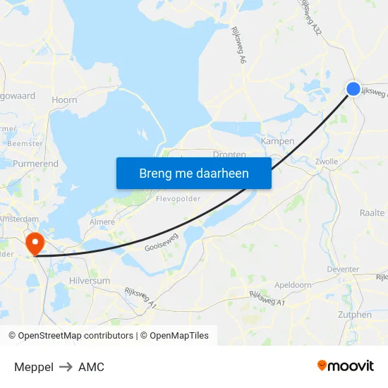 Meppel to AMC map