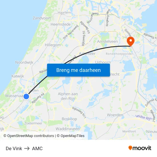 De Vink to AMC map