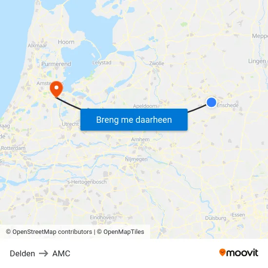 Delden to AMC map