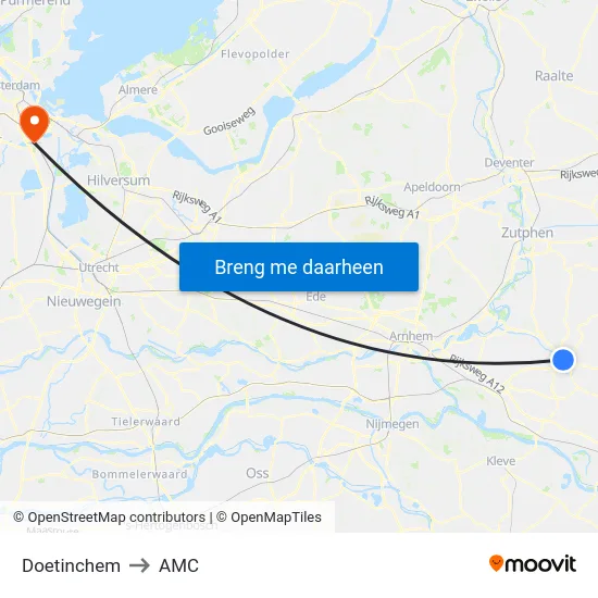 Doetinchem to AMC map
