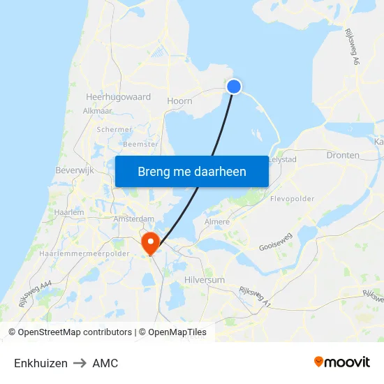 Enkhuizen to AMC map