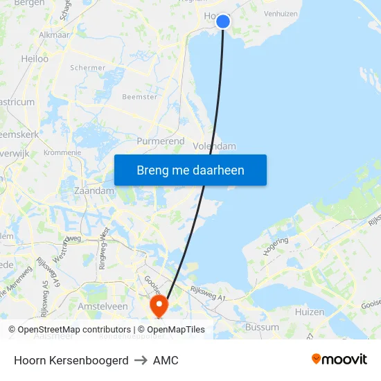 Hoorn Kersenboogerd to AMC map