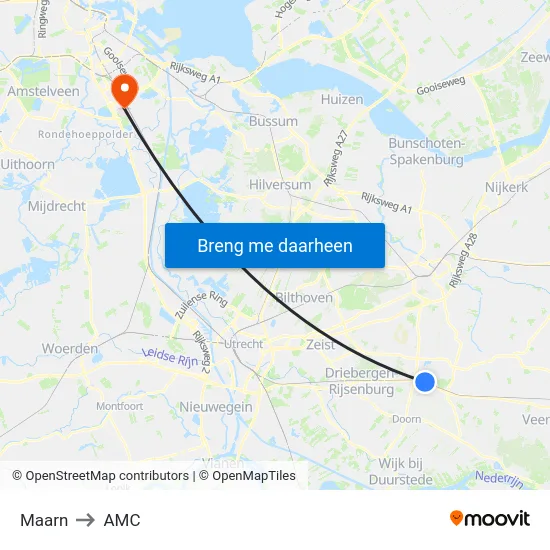 Maarn to AMC map