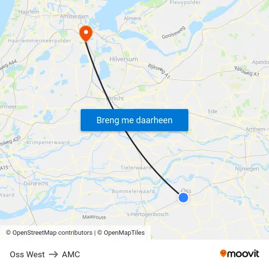 Oss West to AMC map