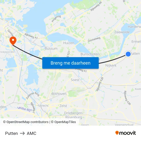 Putten to AMC map