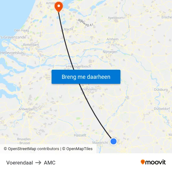 Voerendaal to AMC map