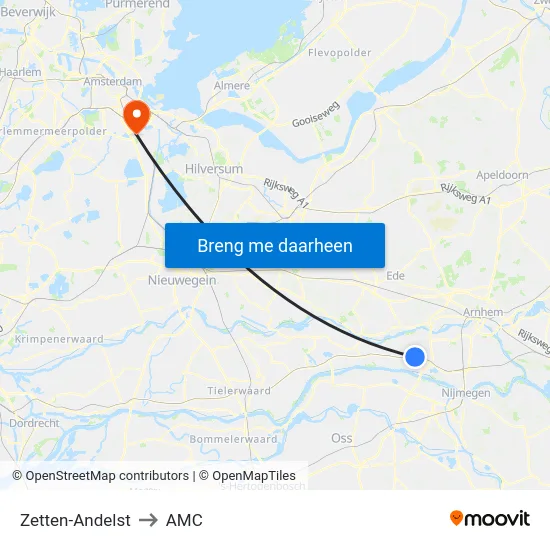 Zetten-Andelst to AMC map