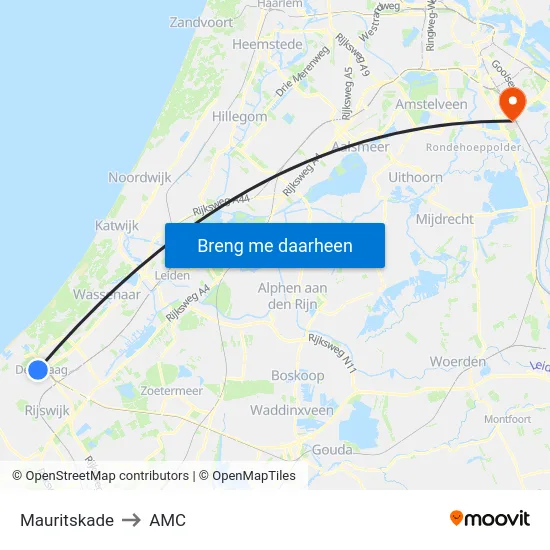 Mauritskade to AMC map
