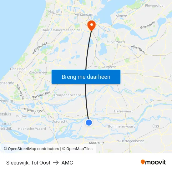Sleeuwijk, Tol Oost to AMC map