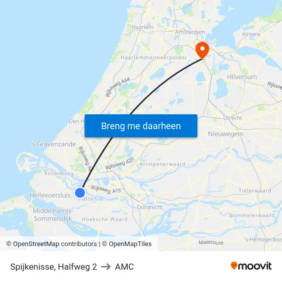 Spijkenisse, Halfweg 2 to AMC map