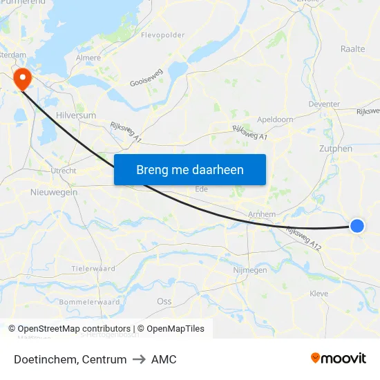 Doetinchem, Centrum to AMC map