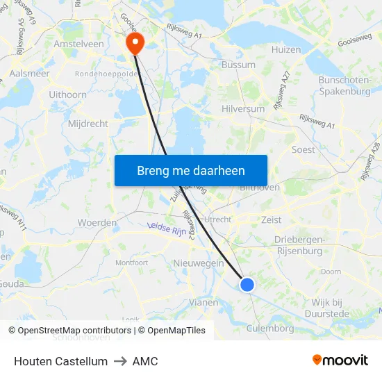 Houten Castellum to AMC map
