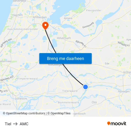 Tiel to AMC map