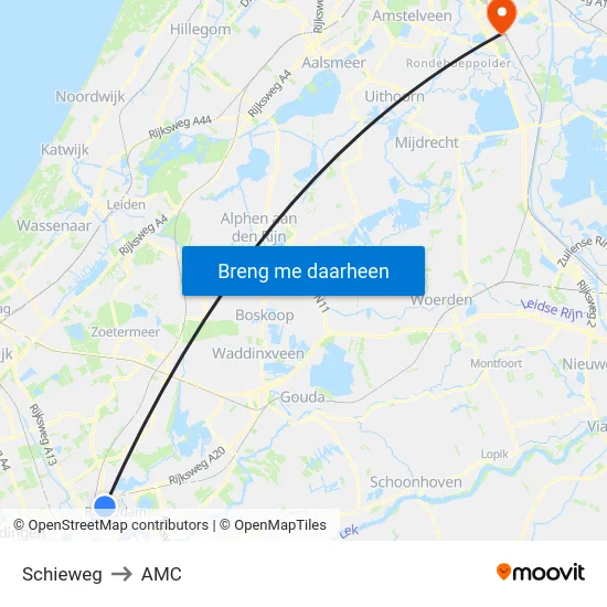 Schieweg to AMC map