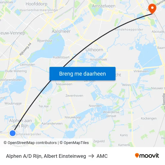 Alphen A/D Rijn, Albert Einsteinweg to AMC map