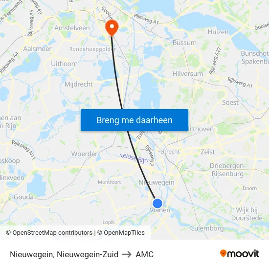 Nieuwegein, Nieuwegein-Zuid to AMC map