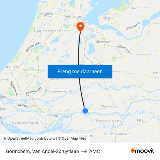 Gorinchem, Van Andel-Spruytlaan to AMC map