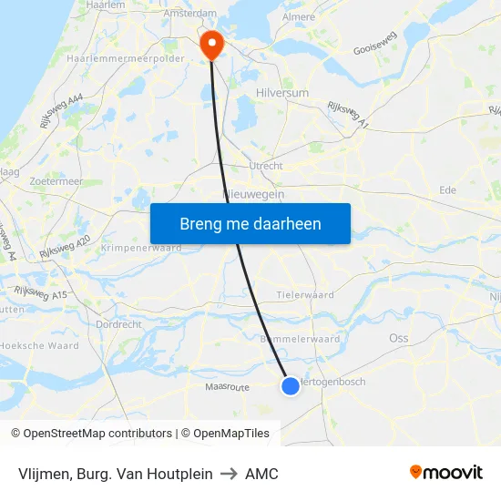 Vlijmen, Burg. Van Houtplein to AMC map