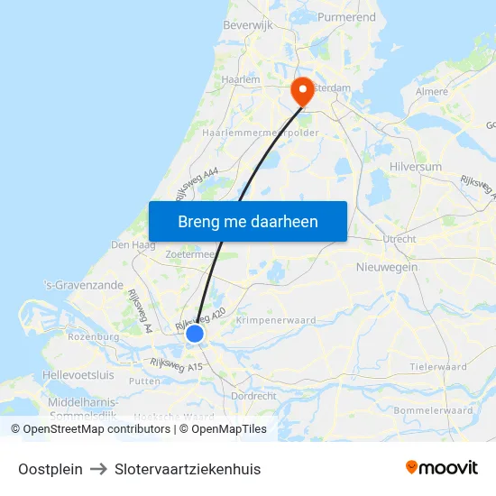 Oostplein to Slotervaartziekenhuis map