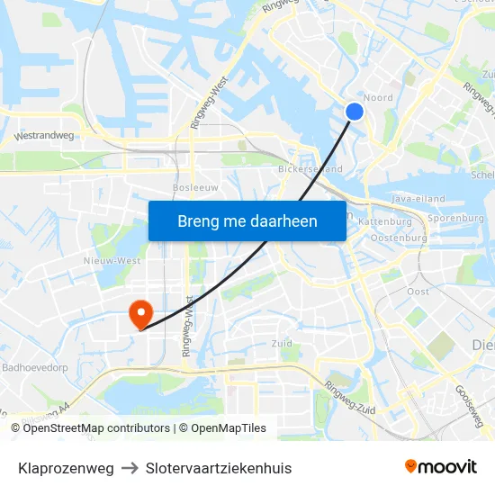 Klaprozenweg to Slotervaartziekenhuis map