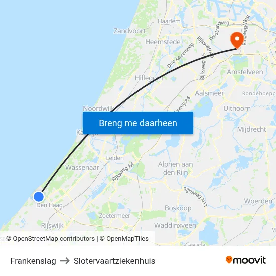 Frankenslag to Slotervaartziekenhuis map