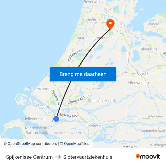 Spijkenisse Centrum to Slotervaartziekenhuis map