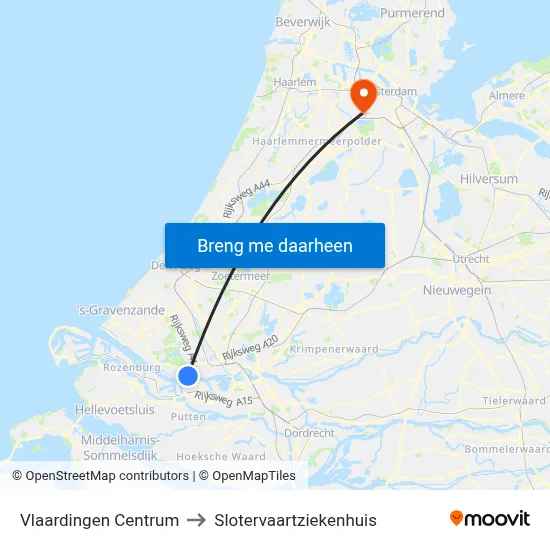 Vlaardingen Centrum to Slotervaartziekenhuis map
