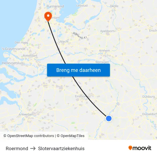 Roermond to Slotervaartziekenhuis map