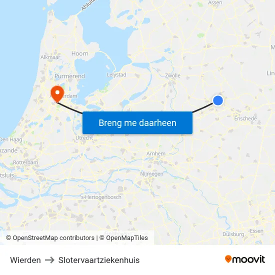 Wierden to Slotervaartziekenhuis map