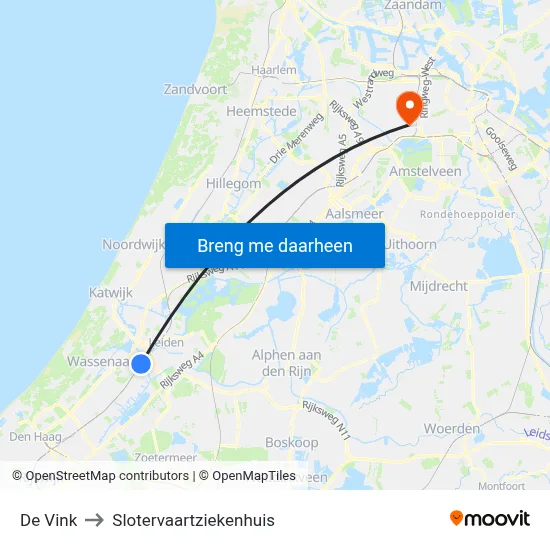 De Vink to Slotervaartziekenhuis map