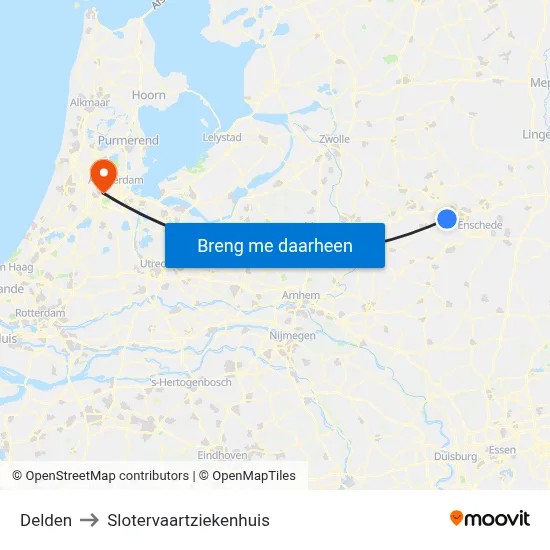 Delden to Slotervaartziekenhuis map