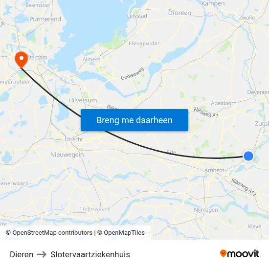 Dieren to Slotervaartziekenhuis map