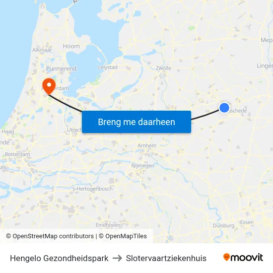Hengelo Gezondheidspark to Slotervaartziekenhuis map