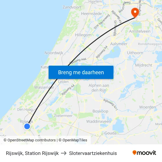 Rijswijk, Station Rijswijk to Slotervaartziekenhuis map