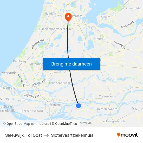 Sleeuwijk, Tol Oost to Slotervaartziekenhuis map