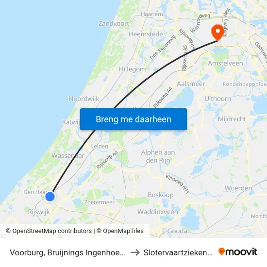 Voorburg, Bruijnings Ingenhoeslaan to Slotervaartziekenhuis map